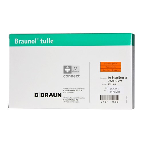 Braunol Tulle 7.5 X 10 cm  10 Pieces