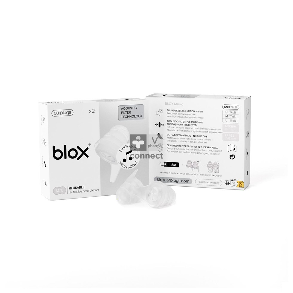 Blox Xperience Music Bouchon Oreille Transparent 1 Paire