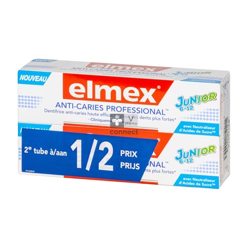 Elmex Dentifrice Junior 2 x 75 ml Prix Promo