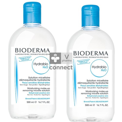 Bioderma Hydrabio H2O Solution Micellaire 2 x 500 ml Prix Promo