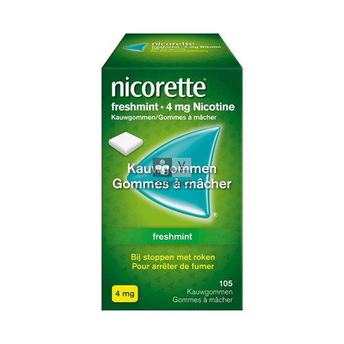 Nicorette Freshmint Kauwgom Suikervrij 105x4mg