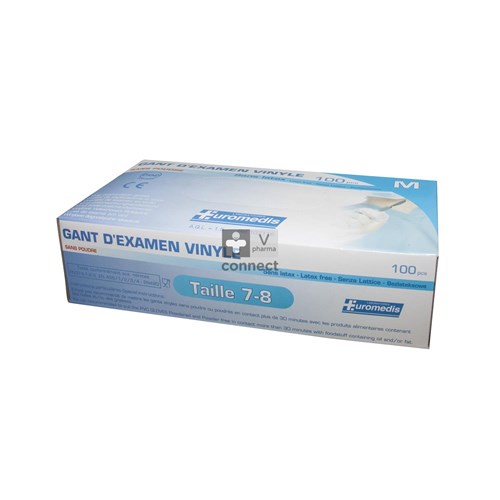 Euromedis Vinyl handschoenen zonder poeder Medium Doos 100 stuks