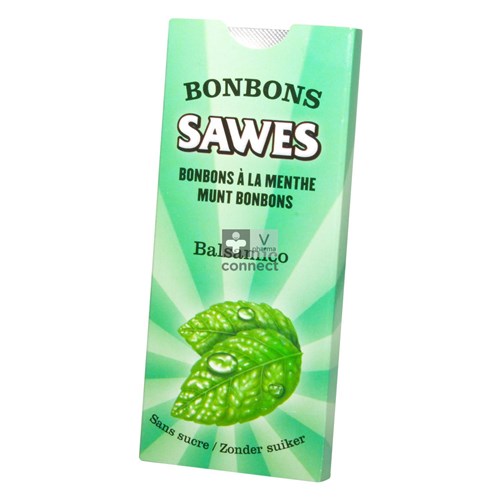 Sawes Bonbon Menthe Sans Sucre 10 Pièces