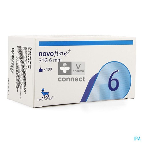 NovoFine Aiguilles 31G 6 mm 100 Pieces