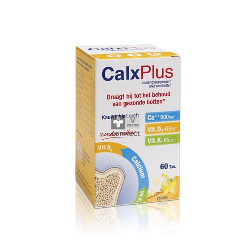 Calx Plus Vanillesmaak 60 tabletten