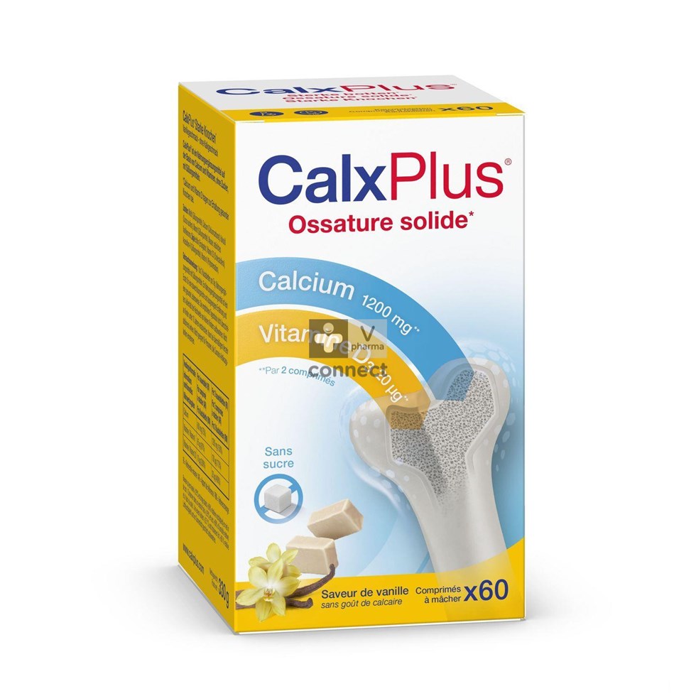 Calx Plus Vanillesmaak 60 tabletten