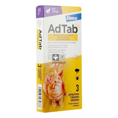 Adtab 12mg Kat >0,5kg-2kg Kauwtabl 3