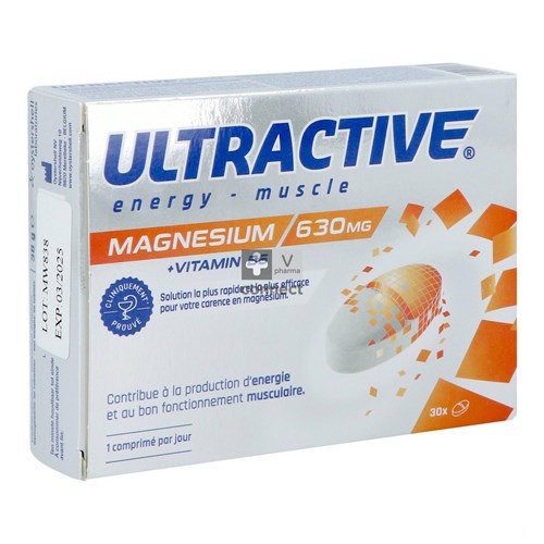 Ultractive Magnesium 630mg Comp 30