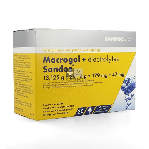 Macrogol + Elektr Sandoz Pdr Ciroensmaak 20x13,7g