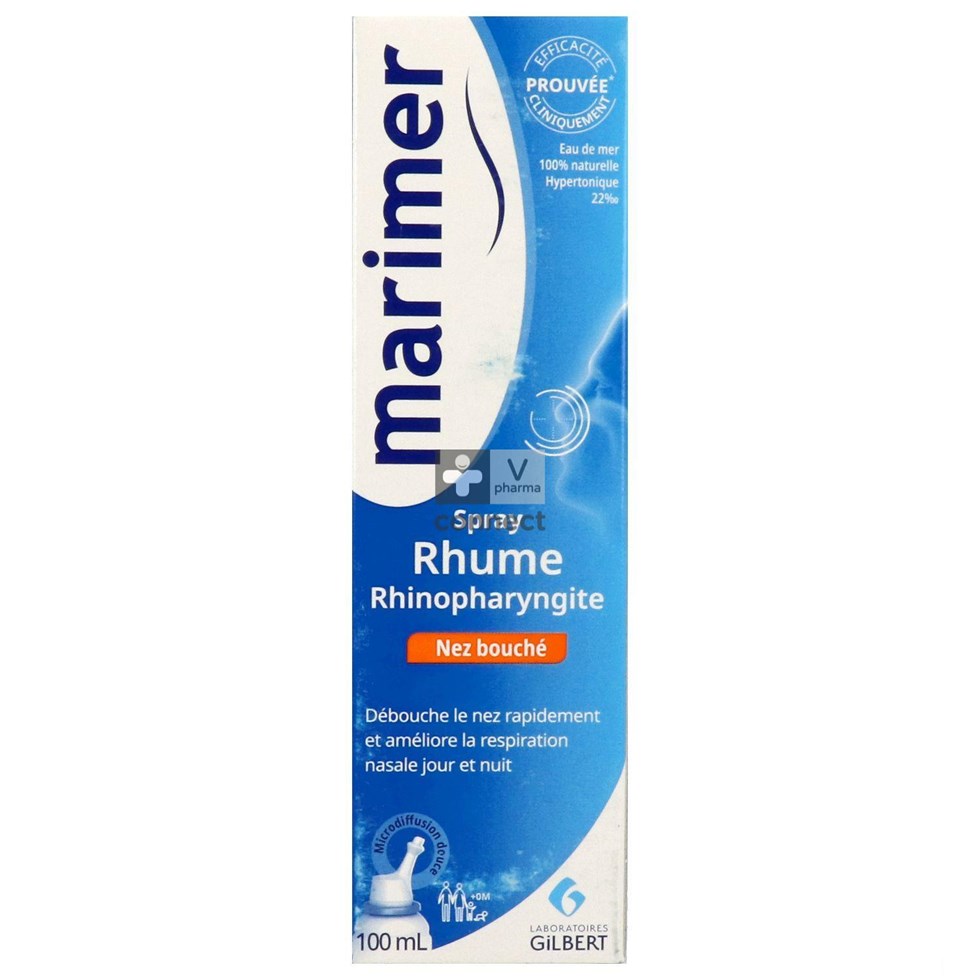 Marimer Eau de Mer Hypertonique Nez Bouché - Rhume Spray 100 ml