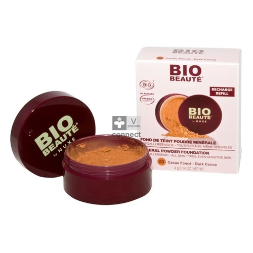 Bio Beauté Nuxe Beaute Fond de Teint Poudre Minérale Recharge Cacao