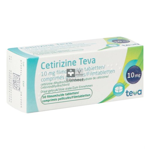 Cetirizine Teva 10mg Filmomh Tabl 50