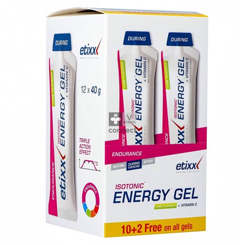 Etixx Isotonic Energy Gel Lime 12x40g