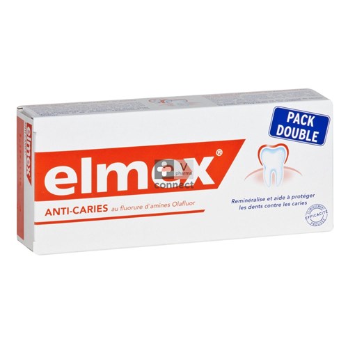 Elmex A/caries Tandpasta Tube 2x75ml 2de-50%
