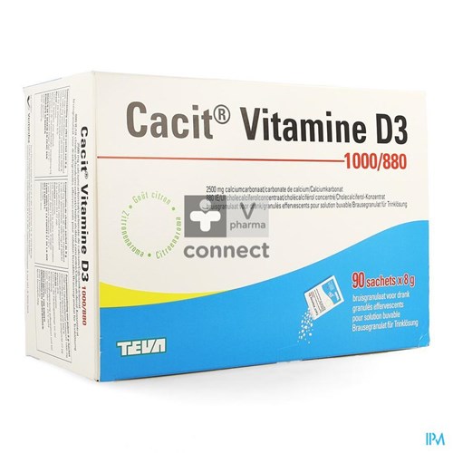 Cacit Vit. D3 1000mg/880ie Bruisgranul. Zakje 90