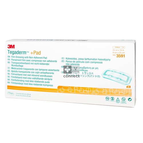 Tegaderm + Pad Pansement Transparent 9 cm x 25 cm 25 Pièces Réf. 3591