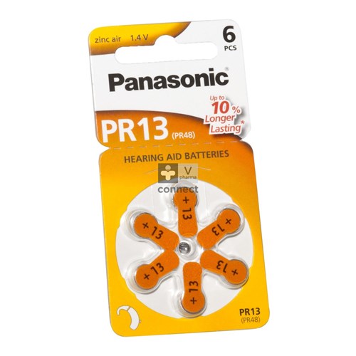 Panasonic Pile Pour Appareil Auditif PR13 1.4v 6 Pièces