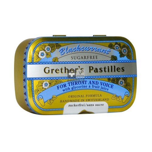 Blackcurrant Grethers Zonder Suiker Past 110g