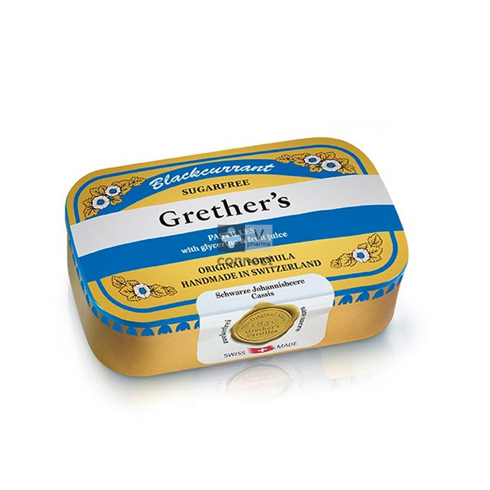Blackcurrant Grethers Zonder Suiker Past 110g