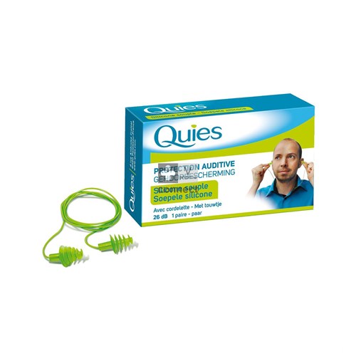 Quies Protection Auditive Silicone Avec Cordelette 1 Paire