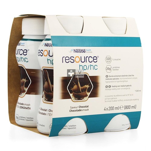 Nestle Resource HP HC Chocolade 4 x 200 ml