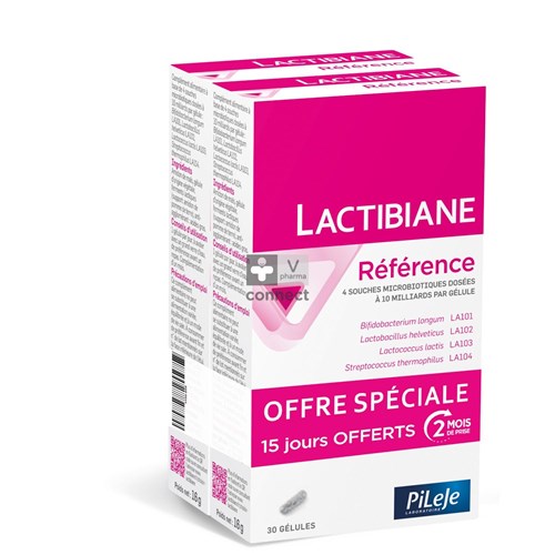 Pileje Lactibiane Reference 2X30 Gelules Prix Promo 2ème -50%