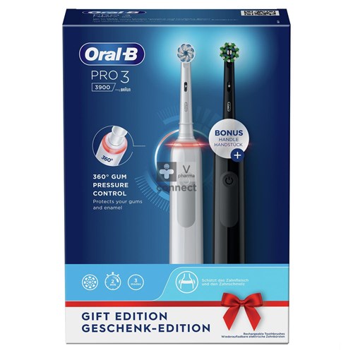 Oral-b Pro3 3900 Duo White Black Eb60+eb50brb Box