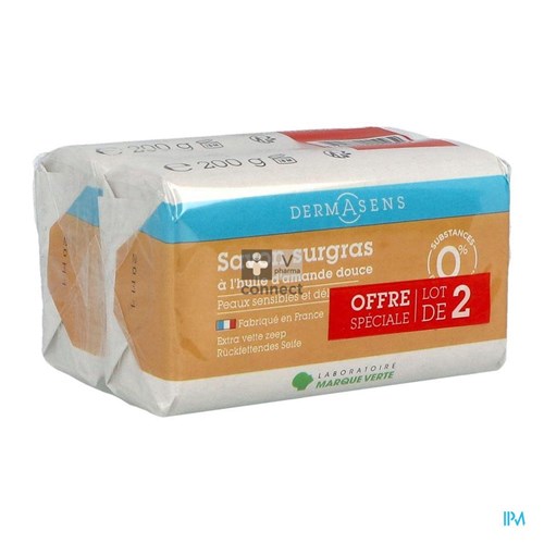 Marque V Dermasens Zeep Overvet Neutraal 2x200g