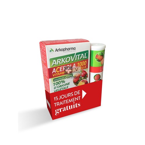 Arkovital Acerola 1000 Comp.30 + 1 Tube 15 Comprimés Gratuit