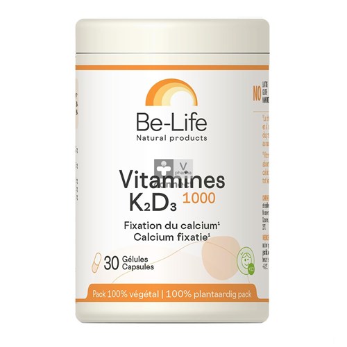 Vitamines K2 D3 1000 Be Life Caps 30