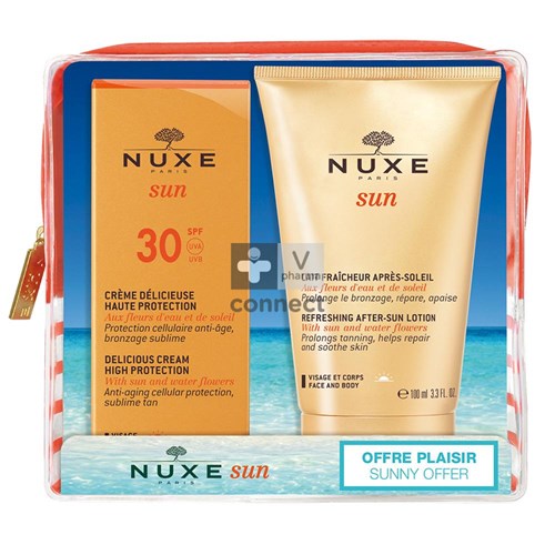 Nuxe Sun Trousse Crème Délicieuse Visage SPF30  50 ml + After Sun100 ml Prix Promo