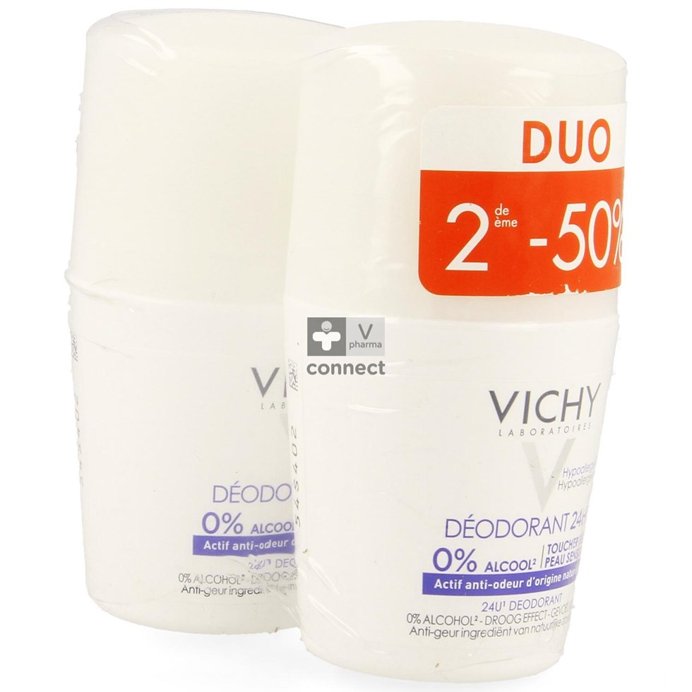 Vichy Deo React. H Z/alu Zout Roller 24u Duo2x50ml