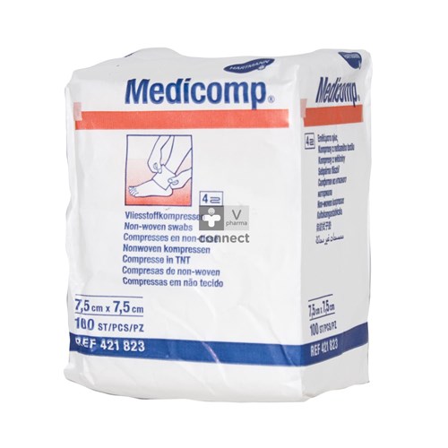 Medicomp Compresses 4 Epaisseurs  7.5x7.5  100 Pieces  421823