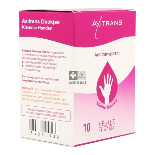 Axitrans Mains Moites Lingettes 10 Pièces