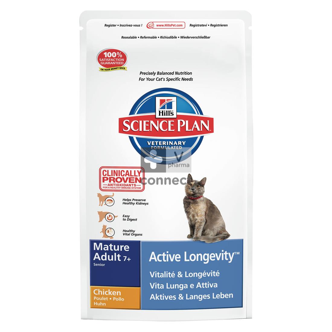 Hills Science Plan Feline Mature Adult Active Longevity 5 Kg Poulet