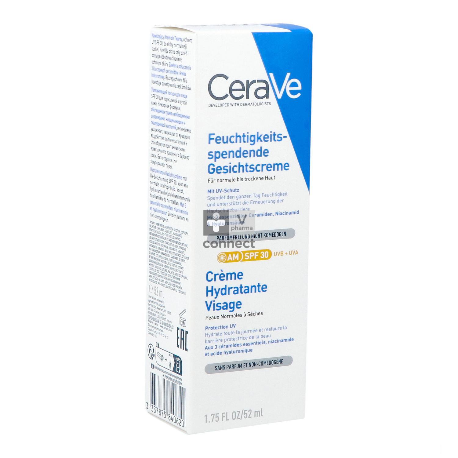 Cerave Crème Hydratante Visage Spf30 52 ml